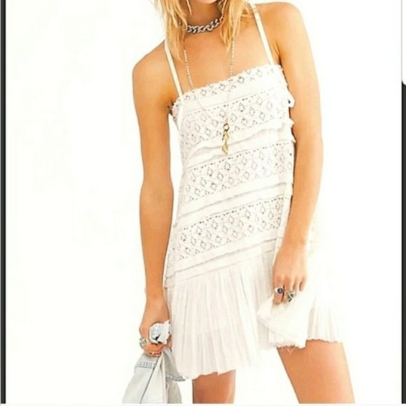 Free People Dresses Free People Shailee Slip Dress Ivory White
